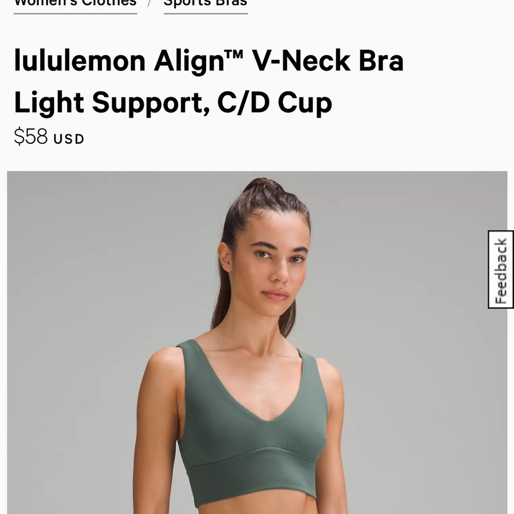 💚 lululemon Align™ V-Neck Bra
Light Support, C/D Cup 💚 - Picture 6 of 6